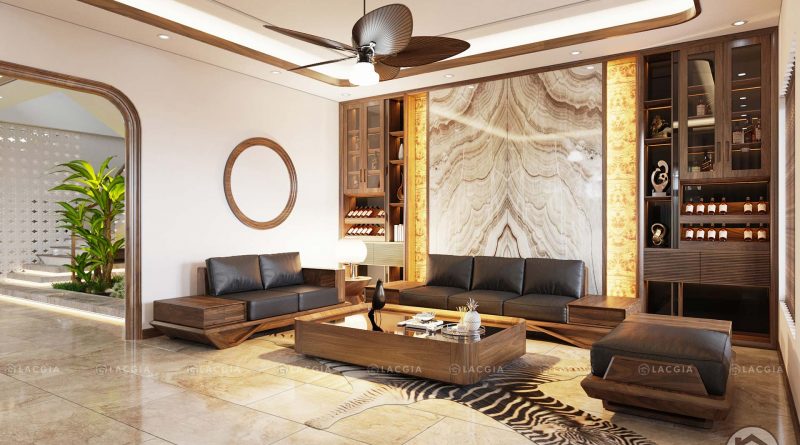 Thiết kế gỗ ốp tường phòng khách đẹp tạo điểm nhấn ấn tượng và khách biệt -  Tư vấn thiết kế kiến trúc nội thất biệt thự - nhà ở